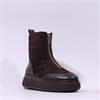 Wonders XFly Platform Front Zip Boot - Dark Brown Combi
